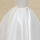 White design strapless slim waist long dress bridal gown R5746