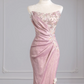 Light pink strapless fitted long ball gown, bridal dress R8259