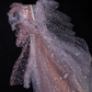 Light pink round neck fitted waist long ball gown/bridal dress R8805
