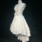 White sleeveless satin waist slim mid-length skirt homecoming dress R4926