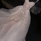 Light pink halter-neck fitted long ball gown, bridal dress R8775