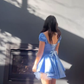 Blue V‑Neck Fit‑and‑Flare Mini Homecoming Dress R5449