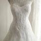 White sleeveless fitted waist elegant long ball gown/bridal dress R6778