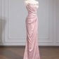 Light pink strapless fitted long ball gown, bridal dress R8259