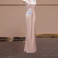 Light pink satin fitted Chinese retro ball gown, bridal dress R8289