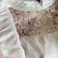Pink floral print fitted midi ball gown R6858