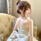 White tube top lace waist slim fit sexy puffy big skirt short skirt homecoming dress R4235
