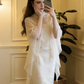 White halter-neck fitted long ball gown/bridal dress R8835