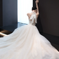 White halterneck slim waist sexy long dress bridal gown R6040