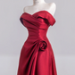 Red off-the-shoulder fitted waist slim-fitting ball gown/bridal dress R8239