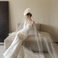 White tube top lace waist slim fit temperament fishtail sexy long dress bridal gown R6060