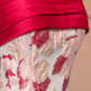 Red strapless floral print fitted long ball gown/bridal dress R8494