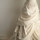 Ivory white strapless fitted long ball gown, bridal dress R6818