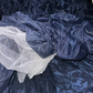 Navy blue strapless, fitted waist, alluring and sexy long ball gown R6938