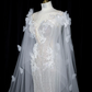 Light silver strapless, fitted waist, bodycon sexy long ball gown, bridal dress R8955