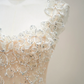 Light apricot halter-neck fitted long ball gown, bridal dress R8895