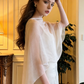 White halter-neck fitted long ball gown/bridal dress R8835