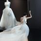 White halterneck slim waist sexy long dress bridal gown R6040