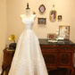 White strapless satin fitted A-line long wedding dress R6579