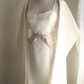 White halter-neck fitted bodycon fishtail long ball gown R6739