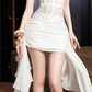 White tube top waist slim lace sexy hip skirt homecoming dress R4559