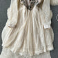 Spring and Autumn Retro Lace Dress Mid Length Fairy Lace Dress    S4941