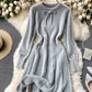 Sweater A line long sleeve sweater dress     S4674