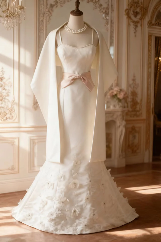 White halter-neck fitted bodycon fishtail long ball gown R6739