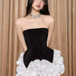 Black tube top waist sequin hip sexy flower skirt short skirt homecoming dress R4845