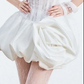 White tube top waist slim satin bud skirt short skirt homecoming dress R4519