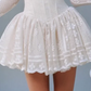 White halter one-shoulder long-sleeved slim waist with a large skirt short skirt homecoming dress R4720