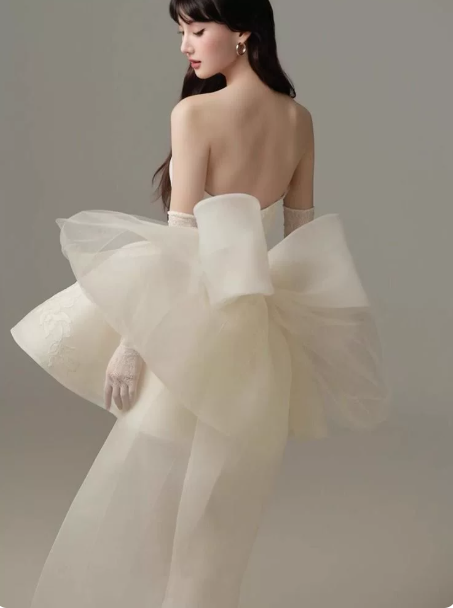 Hazy Bow Back Accessory Women's Homecoming Dress White Corset Short Prom Dress Birthday Dress RS2610