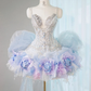 Silver strap diamond sexy purple bud skirt short skirt homecoming dress R4197