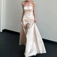 French Chic Light Ivory A-Line Strapless Long Wedding Dress RS144