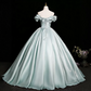 Elegant Mint Green Prom Gown , Silky Satin Corset Maxi Evening Dress Ball Gown RS1718
