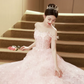 Sweet Pink Prom Gown , Tulle Glitter Applique Corset Maxi Evening Dress Ball Gown RS1720