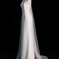 Elegant White Sheath Halter Long Wedding Dress with Tulle Train and Beading around the Neck RS146