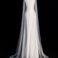 Elegant White Sheath Halter Long Wedding Dress with Tulle Train and Beading around the Neck RS146