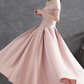 Gentle Pink Prom Gown , Satin Hazy Corset Maxi Evening Dress Birthday Dress RS1733