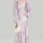New summer French holiday style swing collar suspender dress plus cardigan shawl complete set R2404