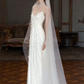Elegant White Sheath Spaghetti Straps Long Wedding Dress with Beaded RS148