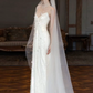 Elegant White Sheath Spaghetti Straps Long Wedding Dress with Beaded RS148