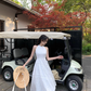 French style white sleeveless halter neck off-shoulder dress midi dress women's summer new style R4377