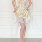 Sparkly Ivory Homecoming Dress , Silky Chiffon Corset Short Cocktail Dress Summer Dress RS1765