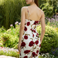 French retro rose floral suspender dress 2025 new style hip skirt R2717