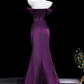 Satin Hazy Corset Prom Gown ,  High End Purple Maxi Evening Dress Ball Gown RS1796