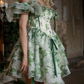 Chiffon Ruffled Flowy Corset Homecoming Dress , Vibrant Green Mini Party Dress RS1799