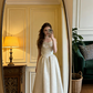 Light apricot strapless long ball gown, bridal dress R8592