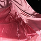 Pink halter neck fitted waist long satin ball gown R6416