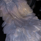 Light blue sequined halter-neck fitted long ball gown/bridal dress R8806